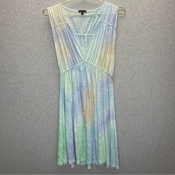 ATM Anthony Thomas Melillo Pastel Swiftie Slub V Neck Baby Doll Mini Dress - Picture 4 of 7